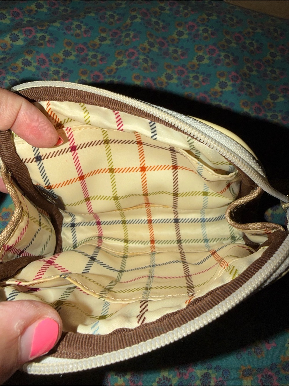 Coach Signature Heritage Stripe Cosmetic Pouch, includes hang tag - Picture 6 of 9